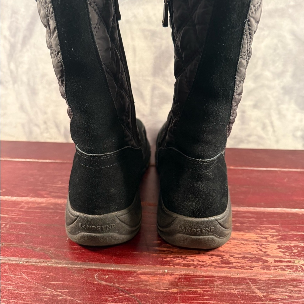 Lands End Womens All Weather Suede and Quilted Black Boots Size 9.5 - Picture 6 of 12